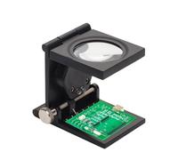 Jewelers Loupe 10X - Folding Magnifier for LED Light | Metal Frame with Portable Design, Small Handheld Magnifying Glass for Watch Repair Craft Painting Electronics Reading Fabric Antiques