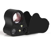 Jewelers Loupe Magnifier 30X 60X Jeweler Eye Loop Lens LED 2 in 1 Foldable Loupe Loop