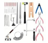 Jewelers Tools Set Wooden Pin Clamp Multipurpose Needle File Mallet