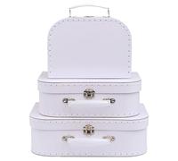 Jewelkeeper 3 Decorative Storage Boxes - Paperboard Vintage Suitcase - Mini Suitcases Decor - Prop Cardboard Suitcase for Antique Travel Decorations - Mini Luggage Gift Box for Birthday or Wedding