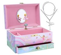 Jewelkeeper Ballerina Music Box & Little Girls Jewellery Set - 3 Ballerina Gifts for Girls