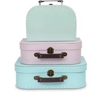 Jewelkeeper Cardboard Storage Boxes, Set of 3 - Nesting Decorative Storage Box for Birthday Wedding Nursery Office Decoration Displays Toys Photos Toy Box - Retro Pastel Design