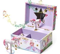 Jewelkeeper Girls Music Jewellery Box Durable Pine Fiberboard with Purple Lining Kids Jewellery Box The Beautiful Dreamer Melody - Gifts for Girls - Unicorn Jewellery Box