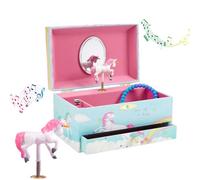 Jewelkeeper Girl's Musical Jewellery Storage Box with Pull-out Drawer, Rainbow Unicorn Design, The Beautiful Dreamer Tune | Child Jewellery Boxes, Musical Unicorn Jewellery Box, Music Box for Girls