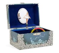 Jewelkeeper Musical Ballerina Jewellery Box for Girls - Music Box with Spinning Ballerina Doll - Girls Jewellery Box to Store Little Treasures, Blue and White Star Design