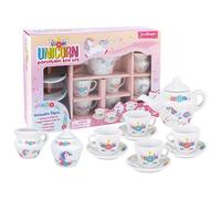 Jewelkeeper Unicorn Porcelain Tea Party Set for Little Girls, 13 Pieces