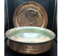 jewellary hub Heavy Gauge Copper Lagan Handi | Hammered Kalai Chicken Biryani Pot | Cooking Pot | Sipri Utensils with Lid (Copper, 5 Liter)