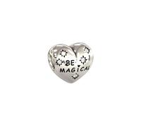 Jewellbox Be Magical Heart Shape Bracelet Charm in Sterling Silver - Thoughtful Mum Gift, Radiate Love & Joy