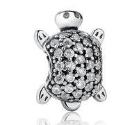 Jewellbox Sparkling Sea Turtle Charm Bead - Women's Charms for Bracelets Sterling Silver S925 Birthday Valentines Gift for Her