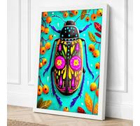 Jewelled Beetle Canvas Wall Art Print 36x24 Inch