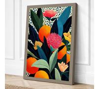 Jewelled Botanical Canvas Wall Art Print 24x16 Inch