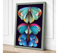 Jewelled Butterflies Canvas Wall Art Print 36x24 Inch