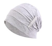 Jewelled Chemo Hair Loss Beanie Hat Scarf Turban Head Wrap Cancer Grey