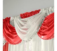 Jewelled Crystal Sparkle Voile Curtain Swag, Bling Swags, Sequin Gem Sparkle Trim, Cream
