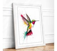 Jewelled Hummingbird Botanical Framed Wall Art Print A2 (59.4×42cm)