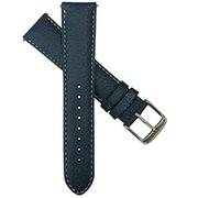 Jewellers Tools 12mm Genuine Buffalo Grain Leather Watch Strap Band Mens Ladies Padded SS Buckle Blue/White
