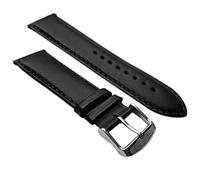 Jewellers Tools 18mm Genuine English Calf Grain Leather Watch Strap Band Mens Padded SS Buckle Black