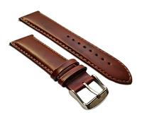 Jewellers Tools 22mm Genuine English Calf Grain Leather Watch Strap Band Mens Padded SS Buckle Tan