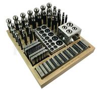 Jewellers Tools 40 pc Jumbo Dapping Block and Punch Set with Steel Grooving/Forming Block, 36 Dapping Punches, 2.5 x 2.5" Steel Cube