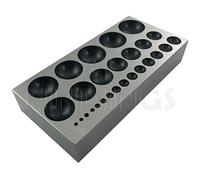 Jewellers Tools Solid Steel Doming Block /27 Domes : Dapping Metal Working Craft Block Flat 125x62x23mm (1450)