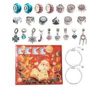 Jewellery -2025 Christmas Bracelet Kit Creative Jewelry Making Set | Countdown Calendar Craft Project Jewelry Making Collection with