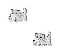 jewellery 2pcs Cartoon Brooch Funny Stuffed Litter Plush Animals Squishy Kitten Plushies Animal Cats Cute Bag Cat Light Grey jewellery