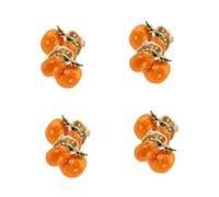 jewellery 4sets Yellow Brooch Peach Collar Pin Cute Pins for Women Fruit Clothing Accessories Copper Orange 2pcs*4 jewellery