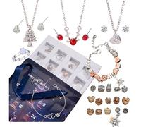 Jewellery Advent Calendar 2024, Moissanite Diamond Crystal Necklace Advent Calendar Box Gifts for Her Wife Girlfriend Daughter, Jewellery Set Earrings Necklace Bracelet and Adjustable Ring