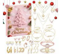 Jewellery Advent Calendar 2025, 24-Day Christmas Advent Calendar 2025, Women's Jewellery Set Countdown Calendar - for Birthday, Valentine's Day, Party, Daily Banquet, Children, Teenagers, Girlfriend