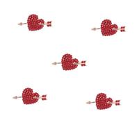 jewellery An Arrow Piercing The Boutonniere Pins Clothes Heart Breastpin Rhinestone Brooches Clothing Decor Brooch Pin for Back Red Zinc Alloy jewellery