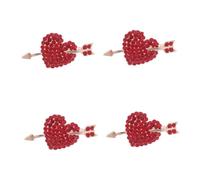 jewellery An Arrow Piercing The Boutonniere Pins Clothes Heart Breastpin Rhinestone Brooches Clothing Decor Brooch Pin for Back Red Zinc Alloy jewellery