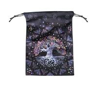 Jewellery Bag with Drawstring, Tarot Bag with Moon Phase Pattern and Drawstrings, Portable Cotton and Linen Gift Bag with Drawstring, Fate Perception Accessories for Tarot Enthusiasts, Pigeon