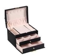 Jewellery Box 1PC, Lock Arch Three-layer Jewellery Box, Suitable For All Kinds Of Jewelry Storage(Black)