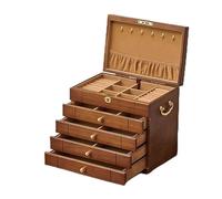jewellery box 3 Layer Wooden Jewelry Organizer Box With Mirror, Jewelry Boxes For Women Men, Storage For Rings Earrings Necklaces Bracelets(A,29x19x25CM)