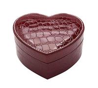 Jewellery Box For Girls Heart Shaped Jewelry Packaging Box Crocodile Pattern Leather Jewelry Storage Box Travel Case Organiser jujube red