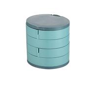 jewellery box Jewelry Organizer Small Jewelry Storage Box 4-Layer Rotating Holder for Women Bracelets Rings Bracelets Earrings travel(Blu)