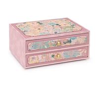 Jewellery Box Jewelry Storage Box for Women 2-Layer Features Spacious Drawers, Ideal for Rings Bracelets Watches Chains(Rose,26 * 19.5 * 12CM)