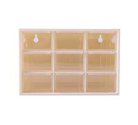 Jewellery Box Organiser Cosmetic Storage Container Portable Plastic 9 Grids Adjustable Mini Cupboard Drawer White