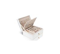 Jewellery Box Organiser for Women Girls, 3 Layer Large Jewellery Case Storage with Removable Compartment for Necklace