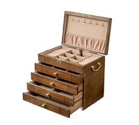 Jewellery Box Solid Wood Jewelry Organizer Retro Wooden Jewelry Organizer With Lock Necklace Earrings Ring Wooden Jewelry Box Exquisite Jewellery Storage Case for Earring Necklace ，A-29*19*25.5CM