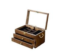 Jewellery Box Solid Wood Jewelry Organizer Retro Wooden Jewelry Organizer With Lock Necklace Earrings Ring Wooden Jewelry Box Exquisite Jewellery Storage Case for Earring Necklace ，B-29*19*17cm