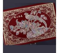 jewellery box Vintage Treasure Chest Box, Keepsakes Box For Gifts, Wooden Treasure Storage Box Decorative Box For Jewelry Pearl Trinkets(Deep red,24x15x18.5cm)