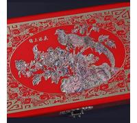 jewellery box Vintage Treasure Chest Box, Keepsakes Box For Gifts, Wooden Treasure Storage Box Decorative Box For Jewelry Pearl Trinkets(Red,24x15x22.5cm)