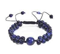 Jewellery Bracelet 6 mm Natural Stone Two Layers Woven for Him and Her, Stretch Bangle, Great Gift for Couples - 21 cm Household faucets