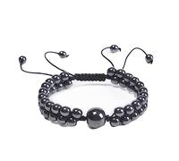 Jewellery Bracelet 6 mm Natural Stone Two Layers Woven for Him and Her, Stretch Bangle, Great Gift for Couples - 21 cm Household faucets