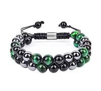 Jewellery Bracelet 8 mm Eye Tiger Two Layers for Him and Her, Bracelets Pearls and Extensions, Couple Gift for Women and Men - 30 cm Household Faucets