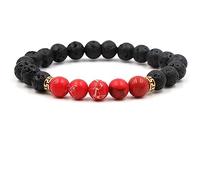 Jewellery Bracelet 8 mm Natural Stone Delicate Two Types 8 mm for Him and Her, Stretch Bead Bracelets - Gift for Men Made of Real Natural Stones - 19 cm