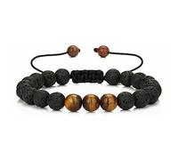 Jewellery Bracelet 8 mm Natural Stone with Hand Woven Pendant for Him and Her, Pearl Bracelet, Great Gift for Women - 29.2 cm