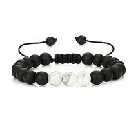 Jewellery Bracelet 8 mm Natural Stone with Hand Woven Pendant for Him and Her, Pearl Bracelet, Great Gift for Women - 29.2 cm