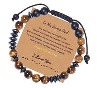 Jewellery Bracelet 8 mm Tiger's Eye Morse Code Adjustable Woven To My Amazing Boyfriend for Him and Her, Pearl Bracelet, Great Gift for Women - 30 cm